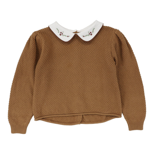 Peter Pan Knit Sweater- Camel