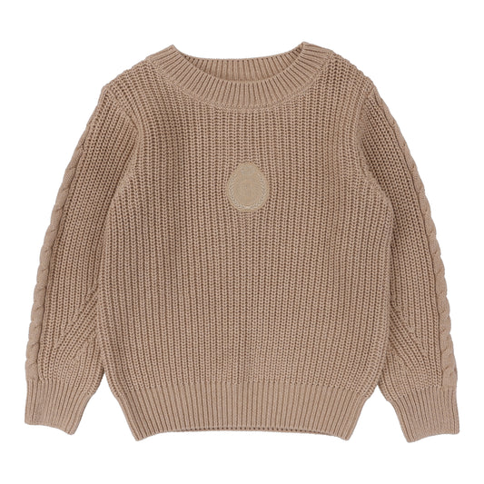 Chunky Crest knit Sweater- Oatmeal