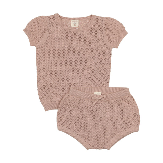 Pointelle knit Set