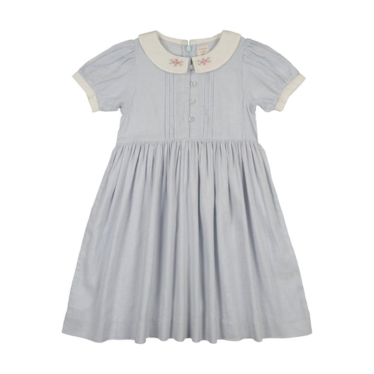 Pintuck Collar Dress Short Sleeve