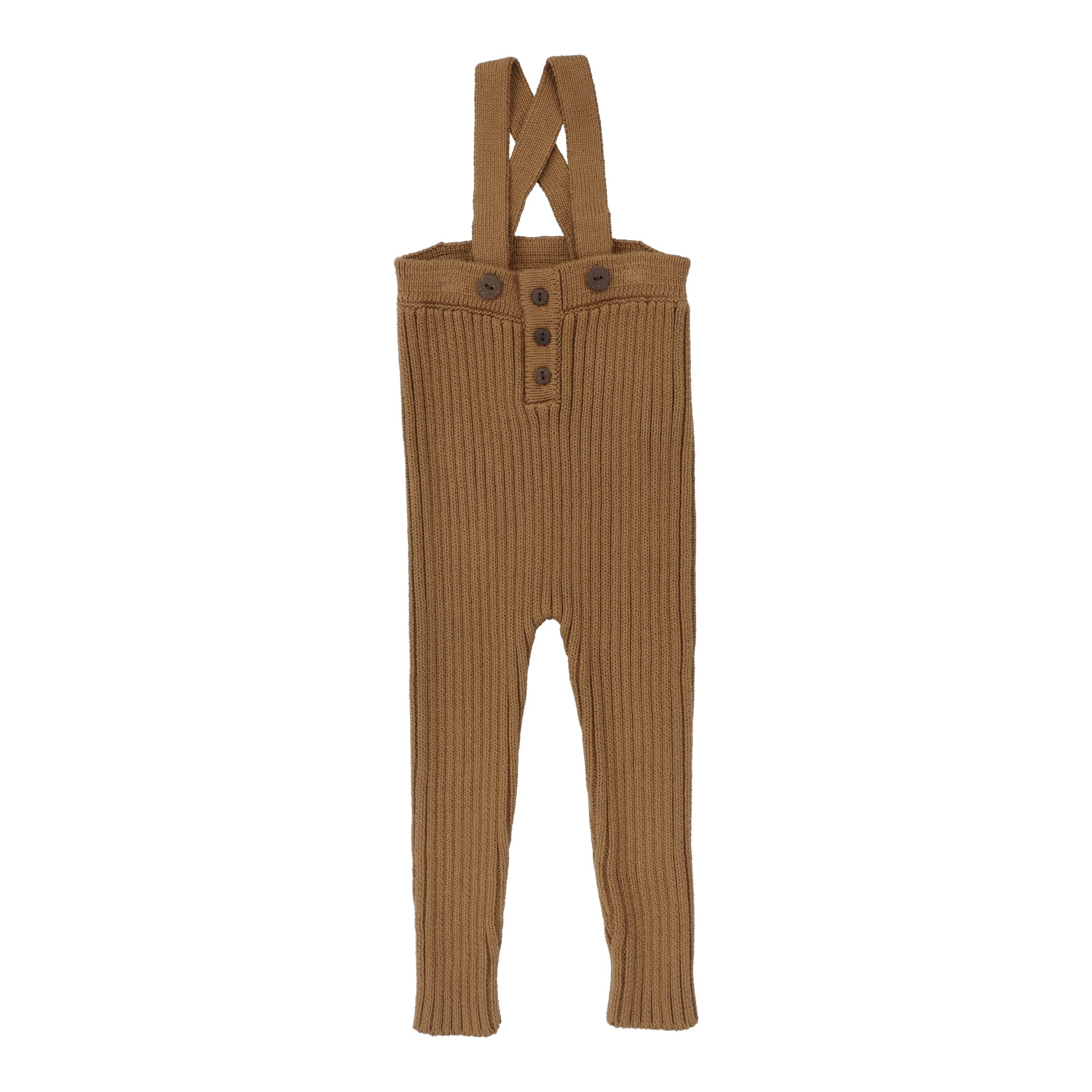 Rib Knit Overalls- Camel