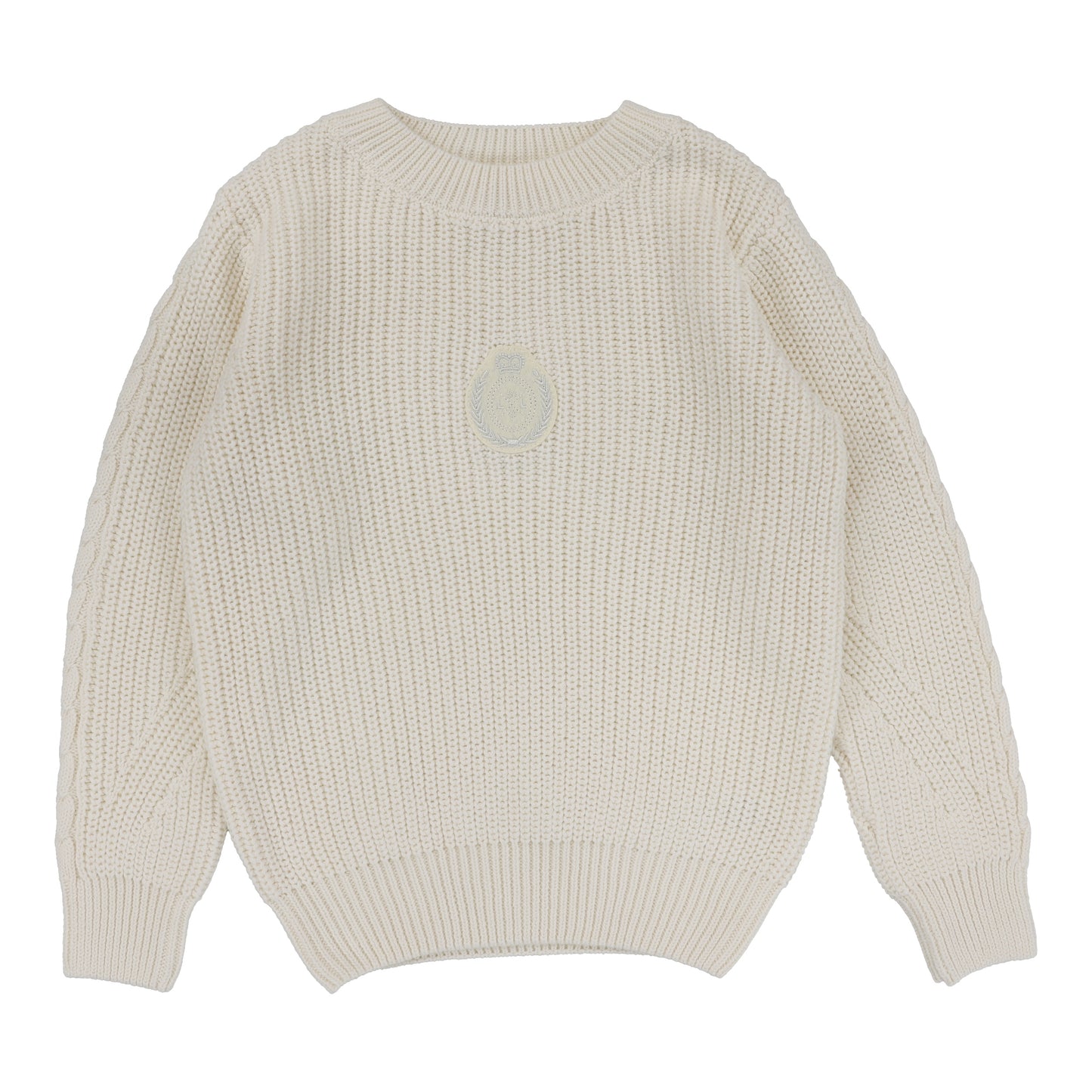 Chunky Crest knit Sweater- Cream