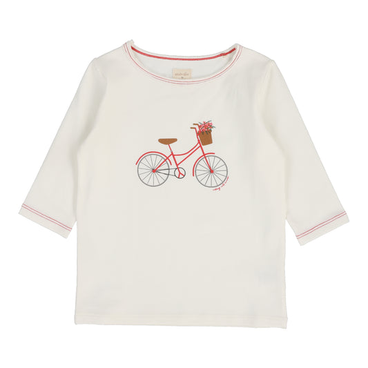 Bike Girl Tee Three Quarter Sleeves