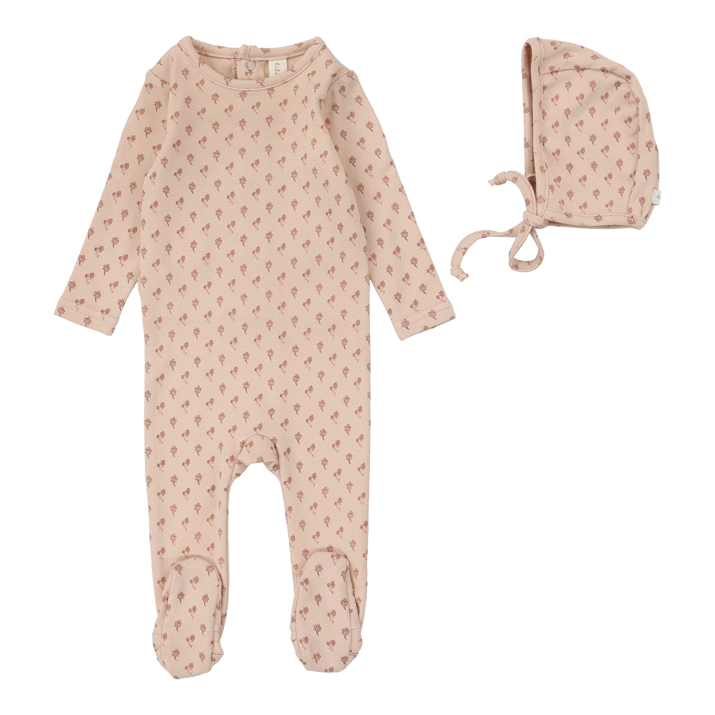 Ballard Print Footie Set  Dusty Pink