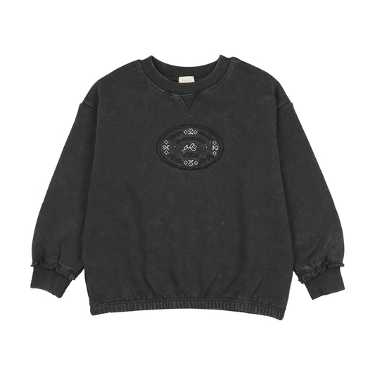 STITCH STUDIO GIRLS SWEATSHIRT- OFF BLACK