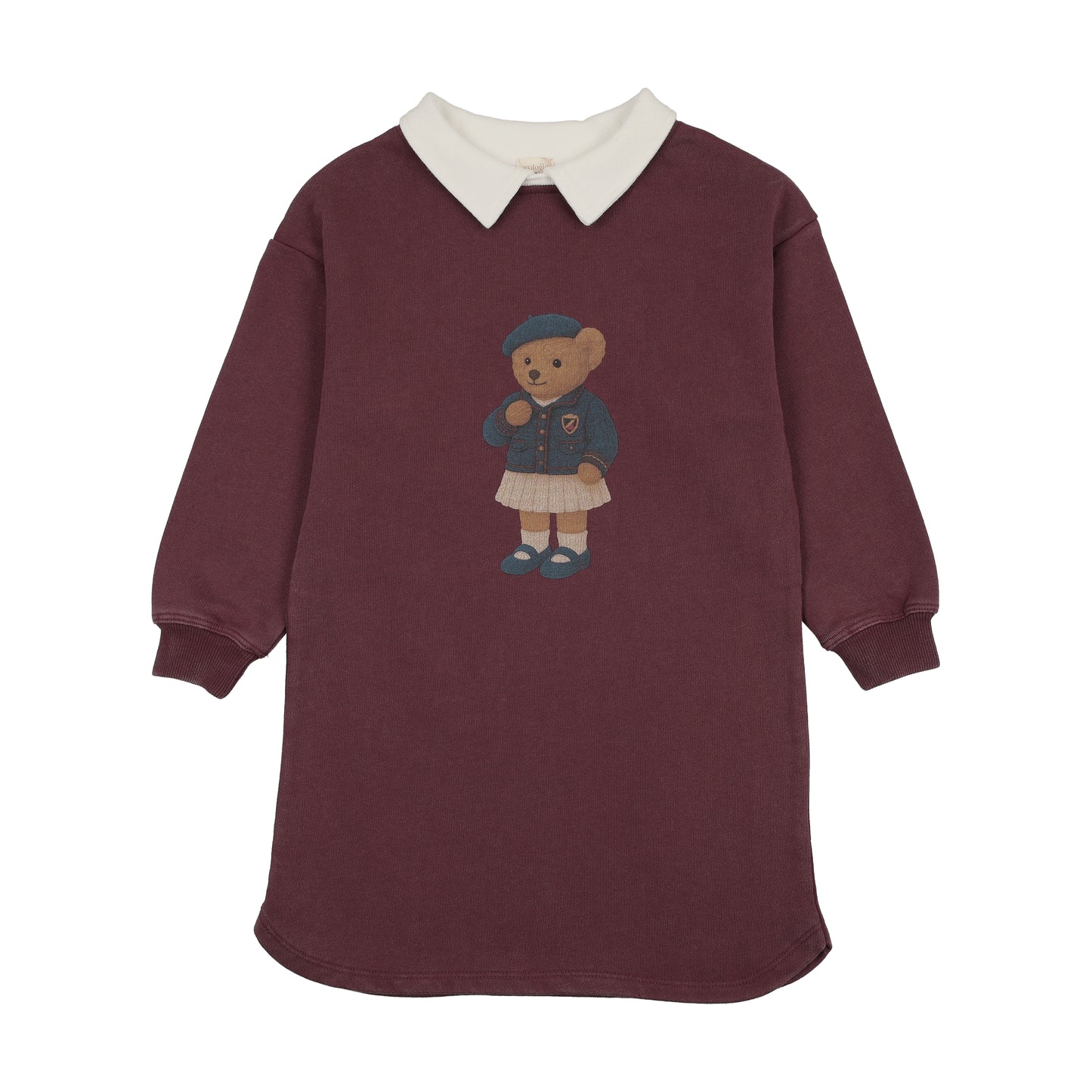 DOLL SWEATSHIRT DRESS- WASHED BURGUNDY