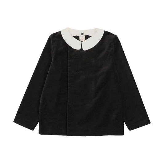 VELVET BLAZER TODDLER- BLACK