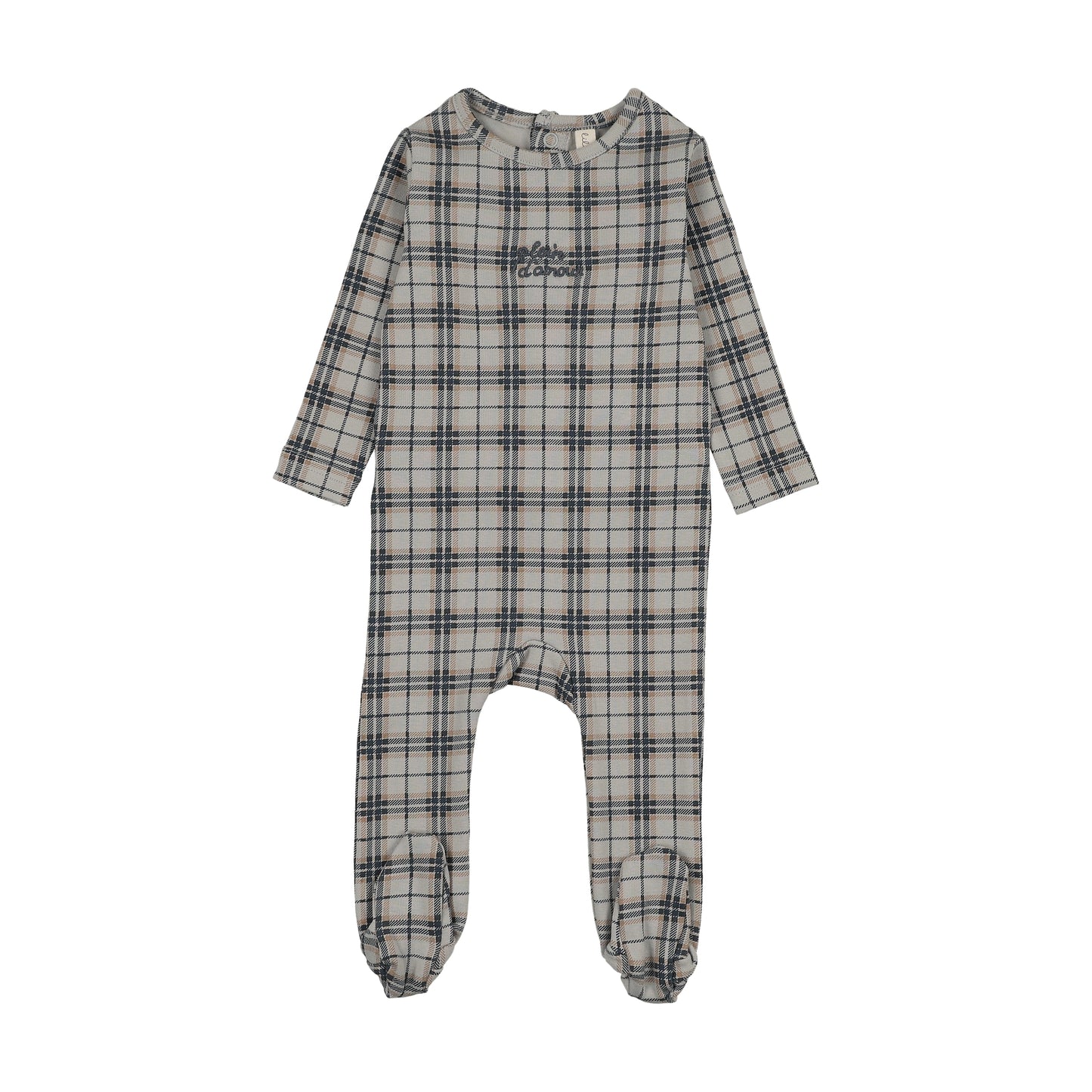 TARTAN PRINT FOOTIE SET- PALE BLUE