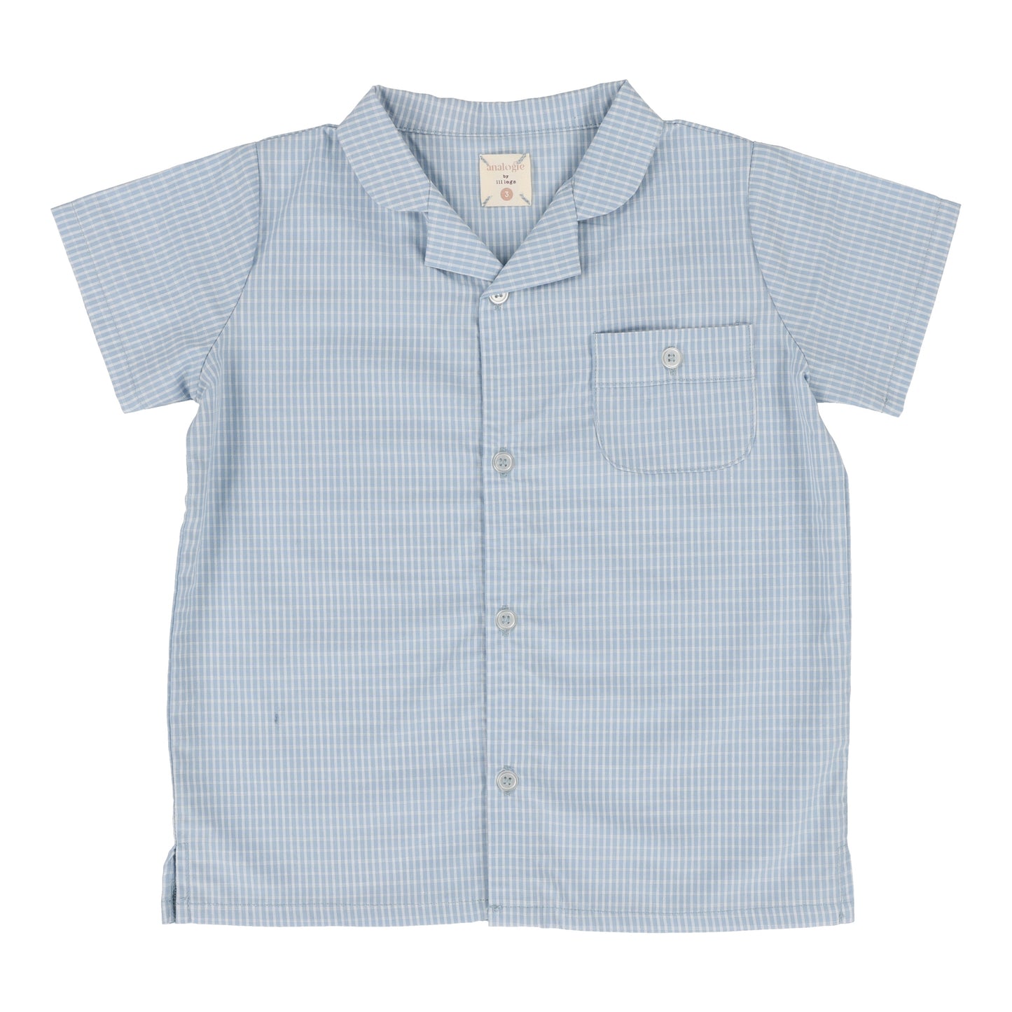 Windowpane Collar Shirts- Light Blue