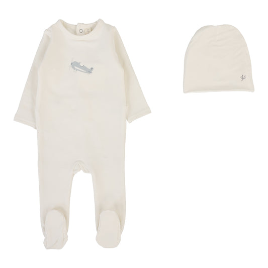 Graphic Footie Set  Cream/Airplane