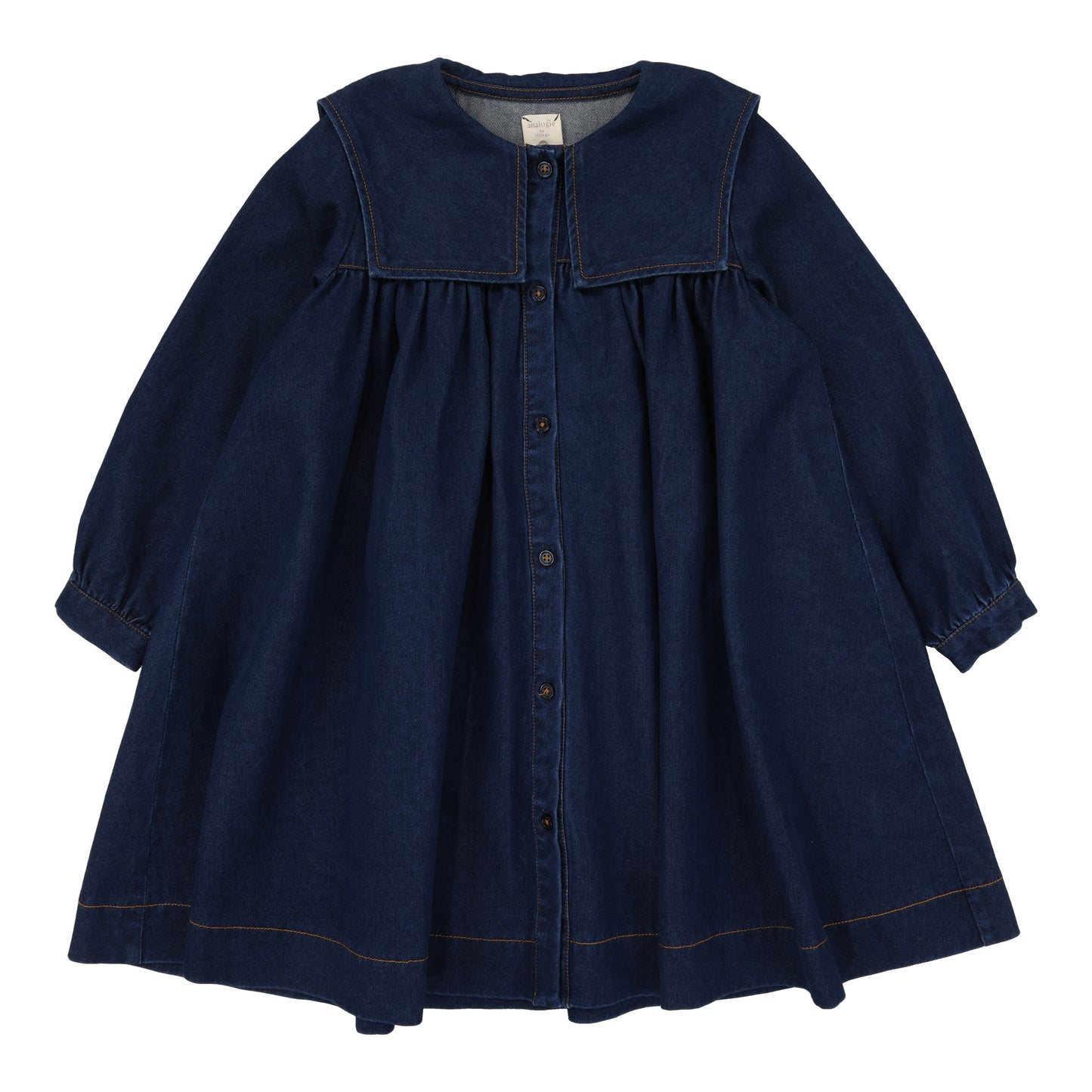 Pleated Sailor Dress  Navy Denim