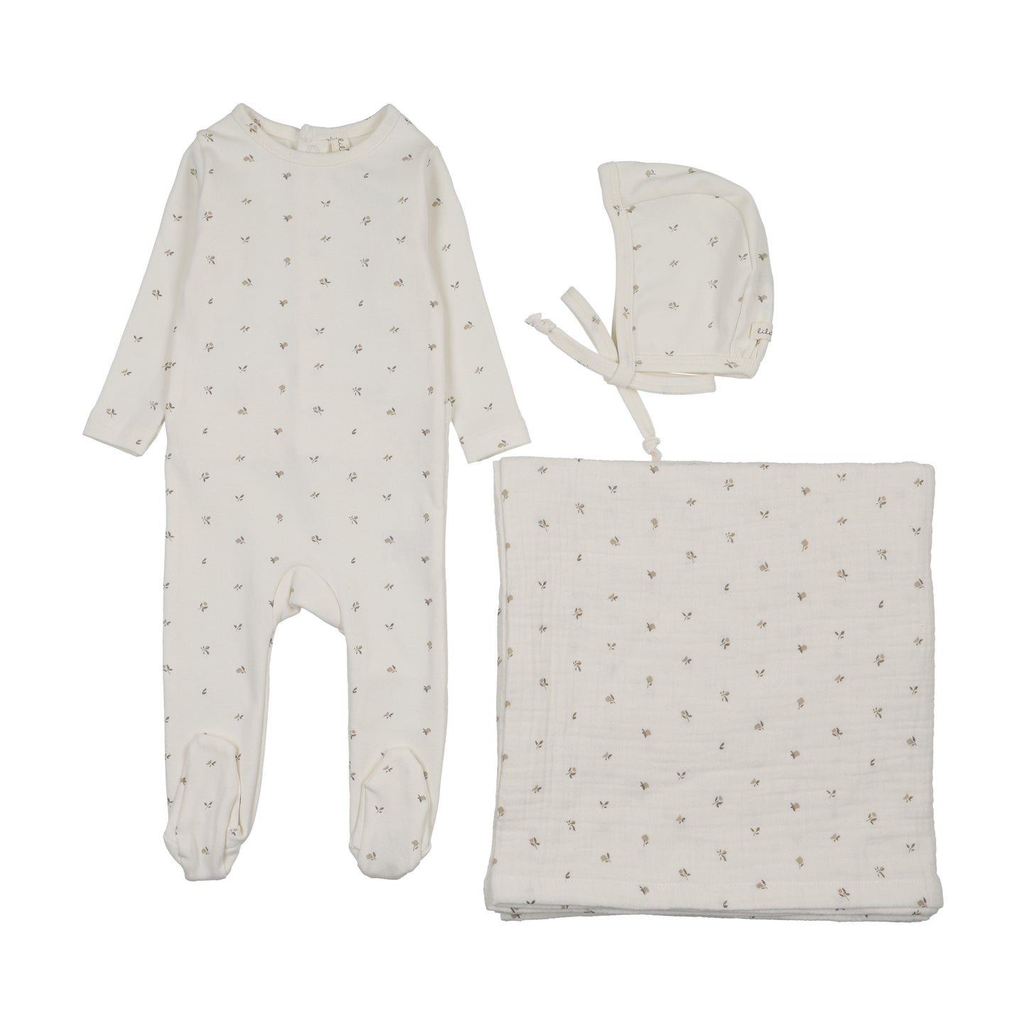BITSY FLORAL LAYETTE SET- CREAM/BLUE