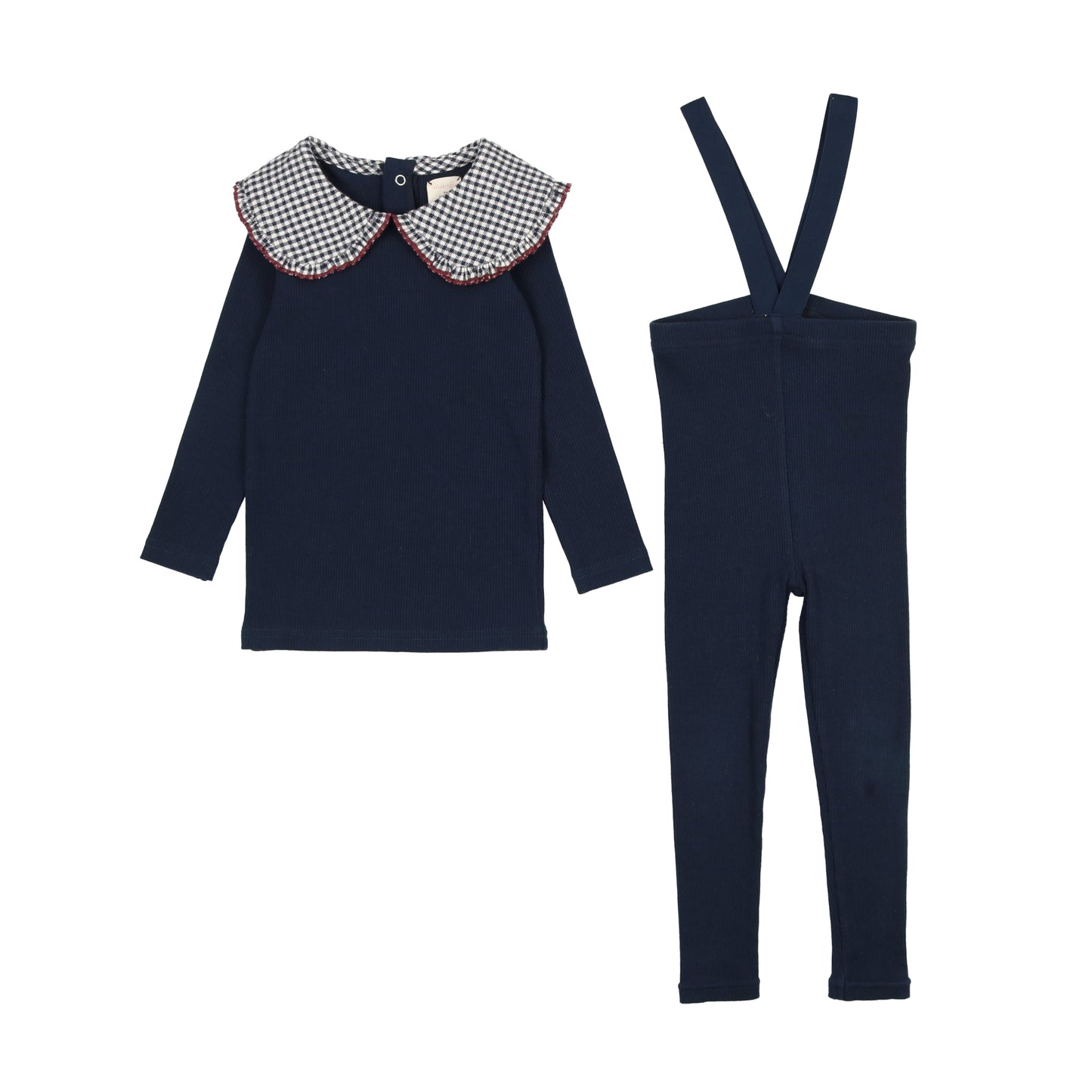 Oversize Collar Tee Set- Navy