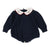 Girls Knit Romper-Navy