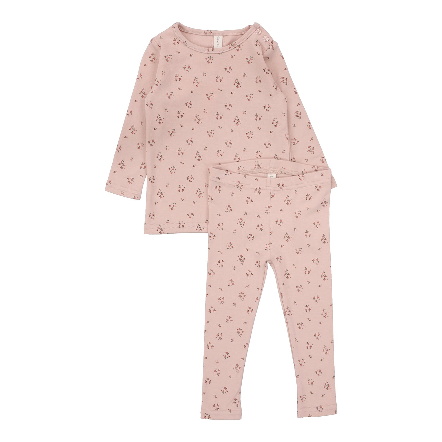 Dainty Floral Long Sleeve Set- Shell Pink