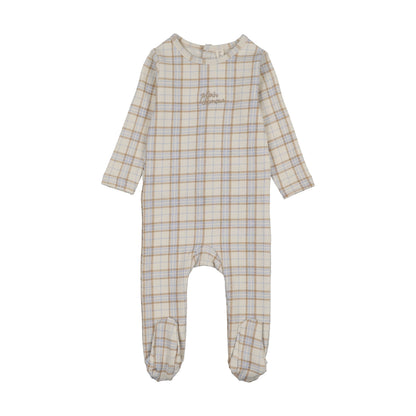 TARTAN PRINT FOOTIE SET- OAT