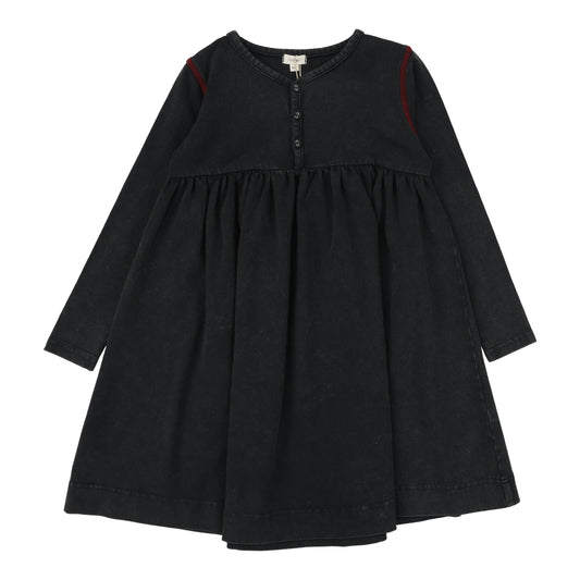 Contrast Stitch Dress  Black Wash