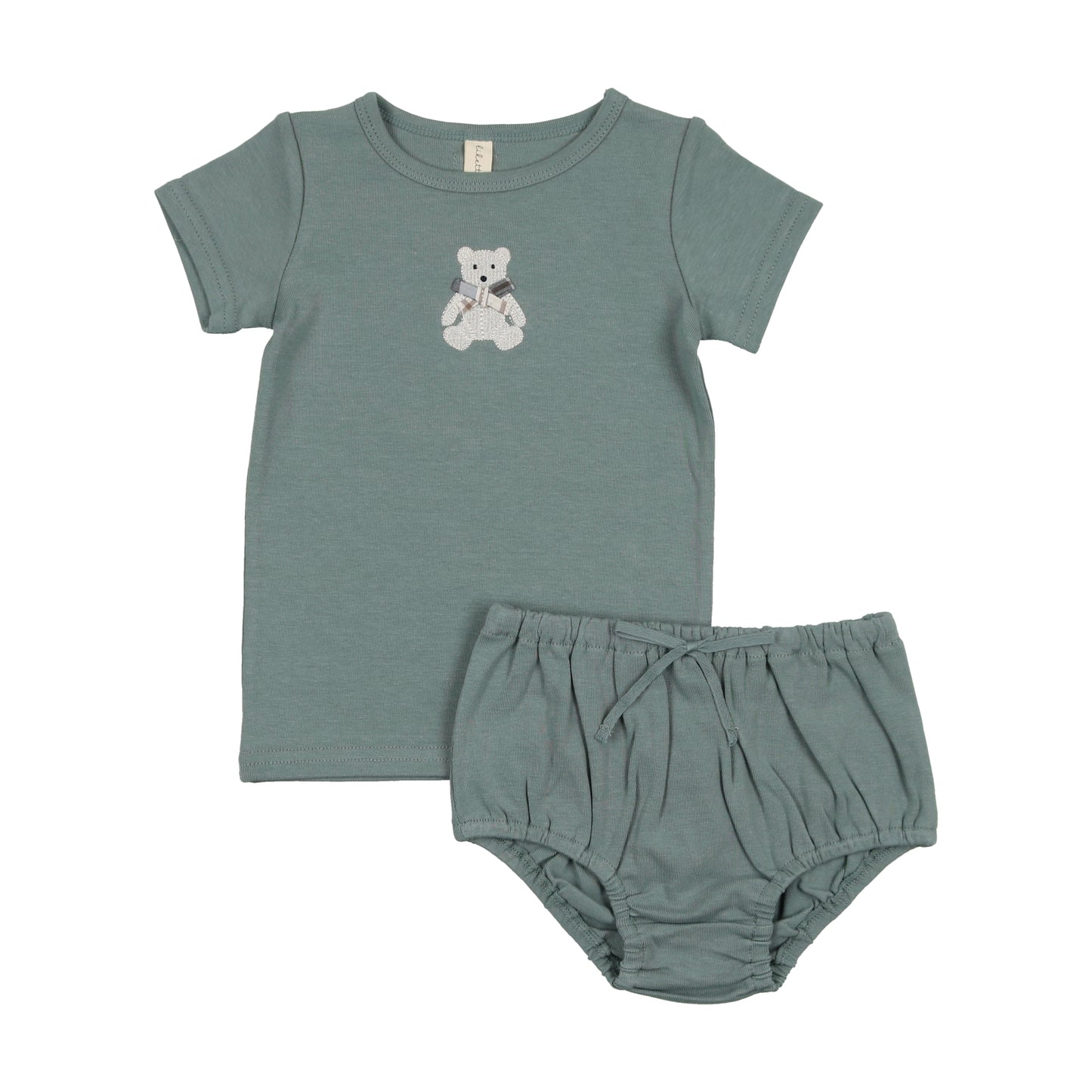 Embroidered Bear Bloomer Set