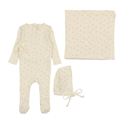 Printed Pointelle Wrap Footie Set