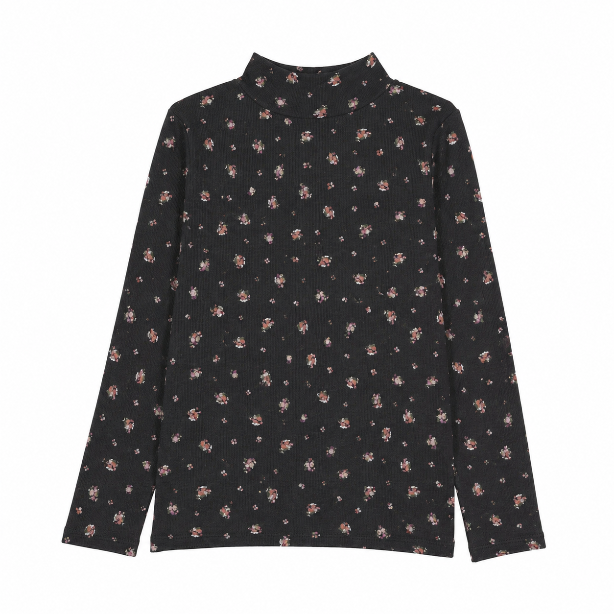 PRINTED MOCKNECK- BLACK PRINT