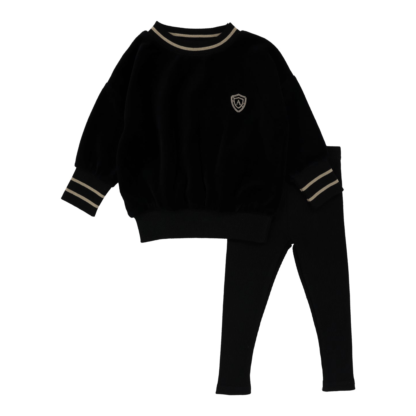 Velour Boys Set- Black