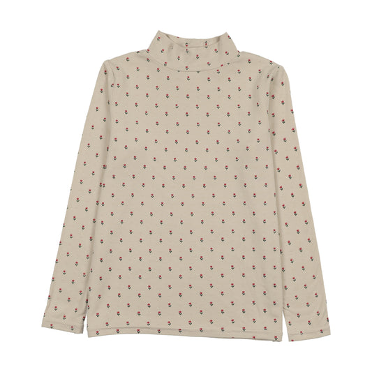 SWT CMPGN PRINTED MOCKNECK- ECRU