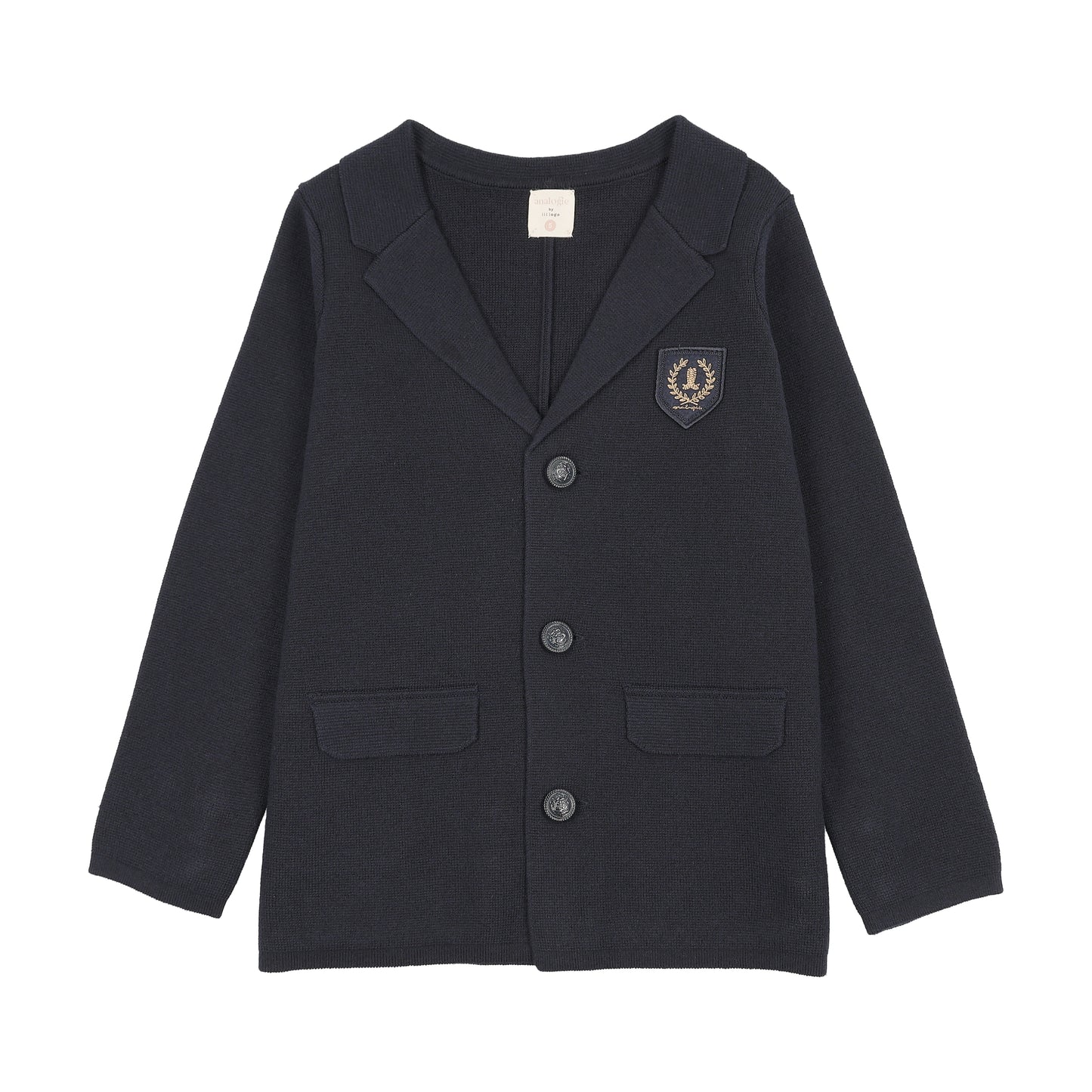 KNIT CREST BLAZER-NAVY