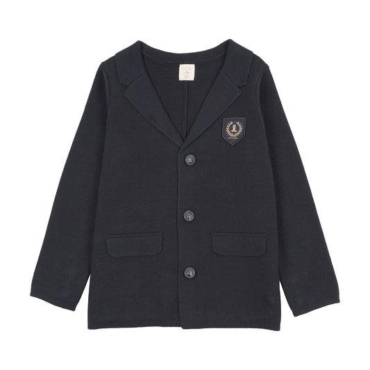 KNIT CREST BLAZER-NAVY