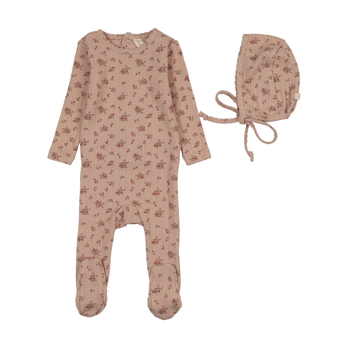 GARDEN CLUSTER PRINT FOOTIE SET- DUSTY PINK