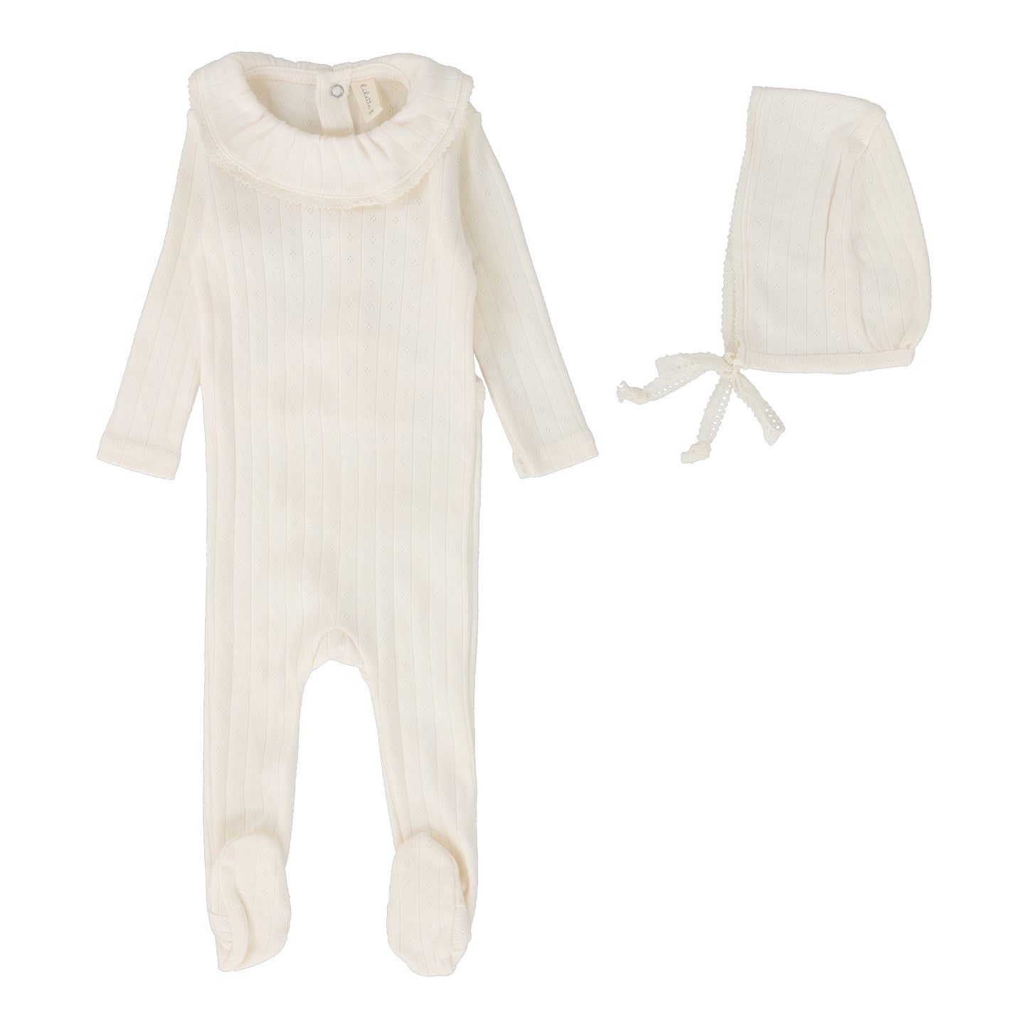 Fine Pointelle Ruffle Footie Set