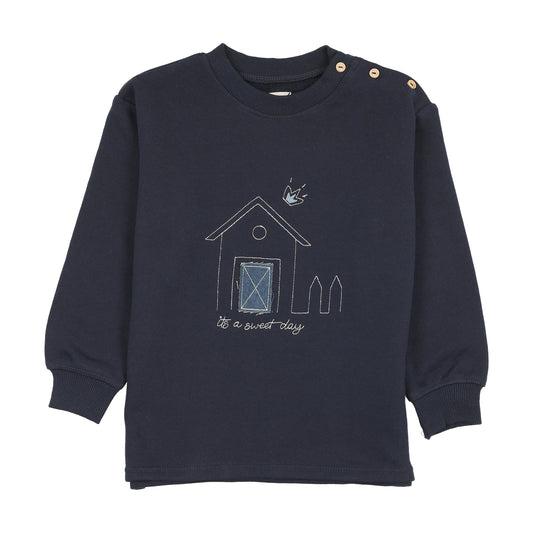 SWT CMPGN BOYS EMBROIDERED SWEATSHIRT- NAVY