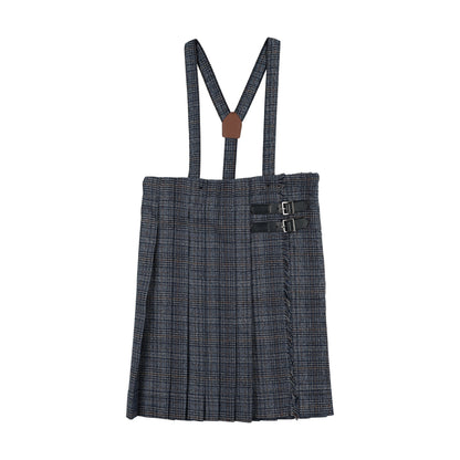 KILT SUSPENDER SKIRT- MULTI PLAID