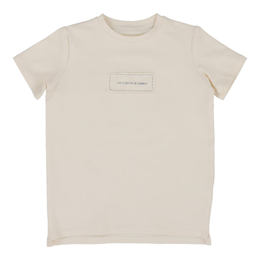 Boys Patch Tee- Natural