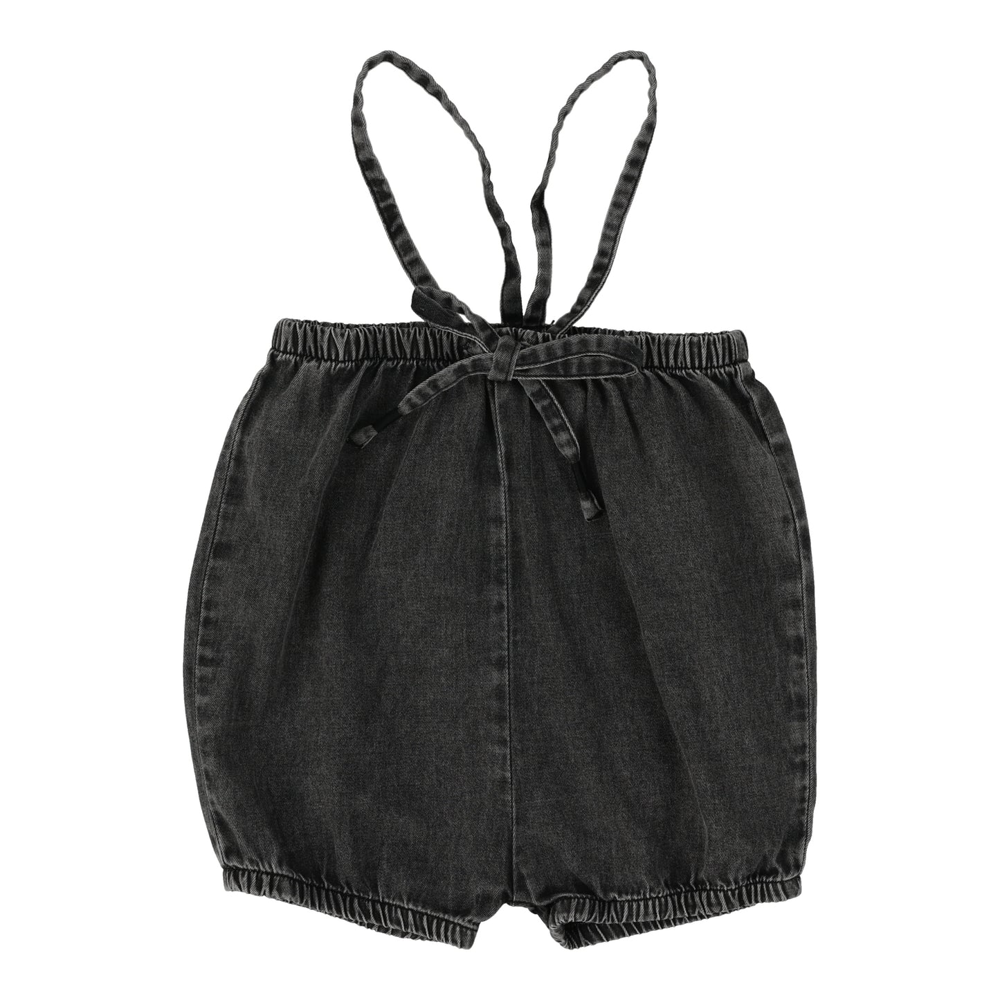 Denim Bubble Suspender Shorts