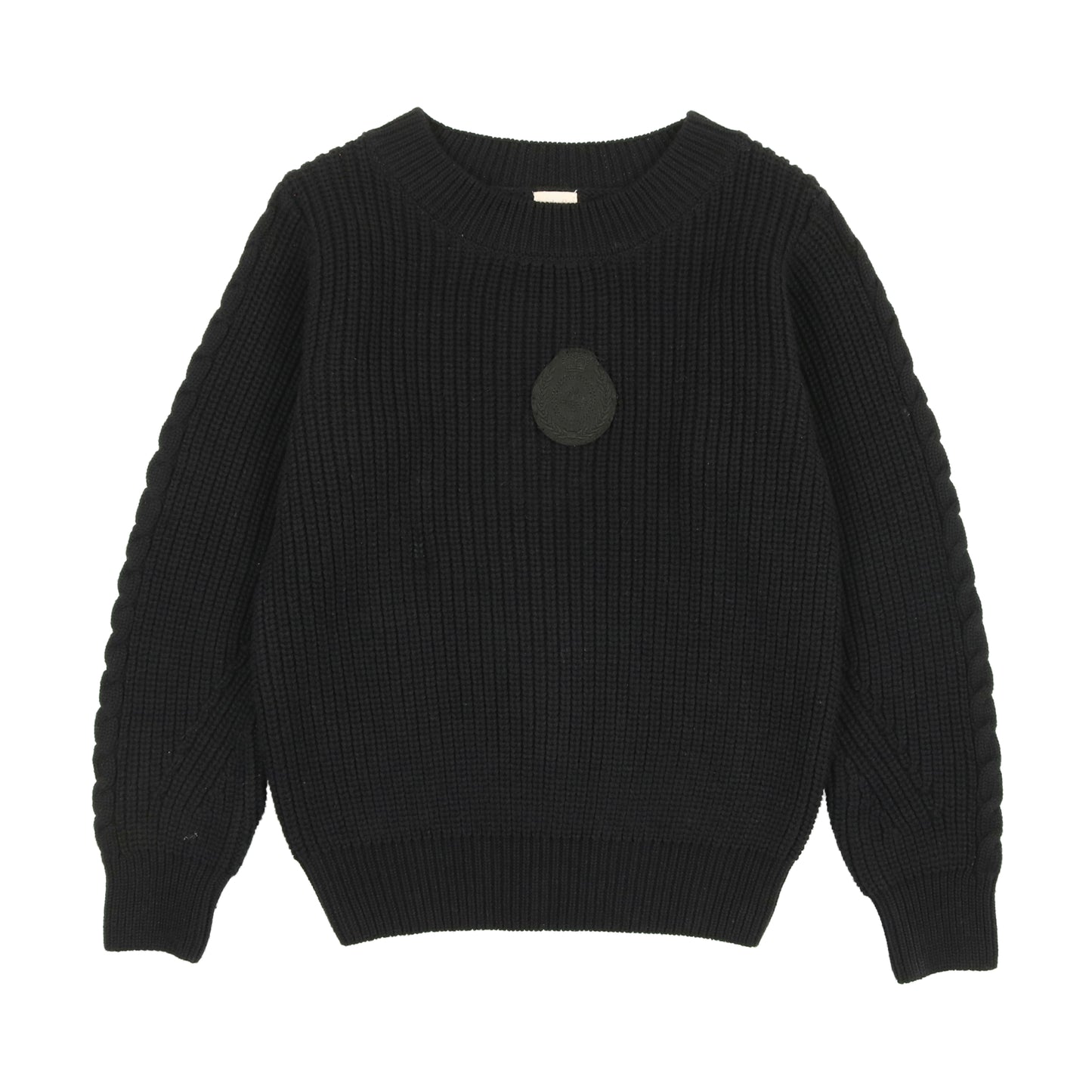 Chunky Crest knit Sweater- Black