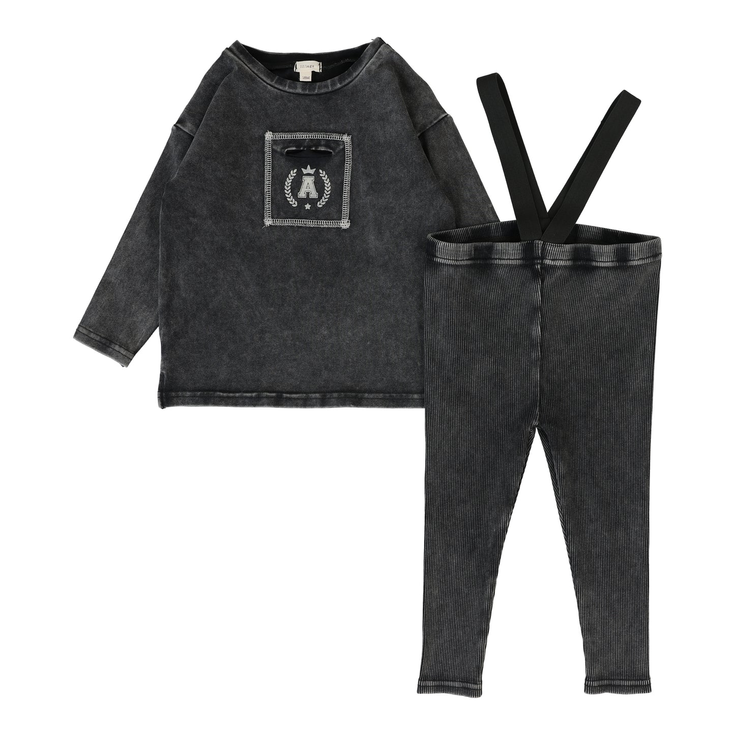 Boys Pocket Tee Set  Black Wash