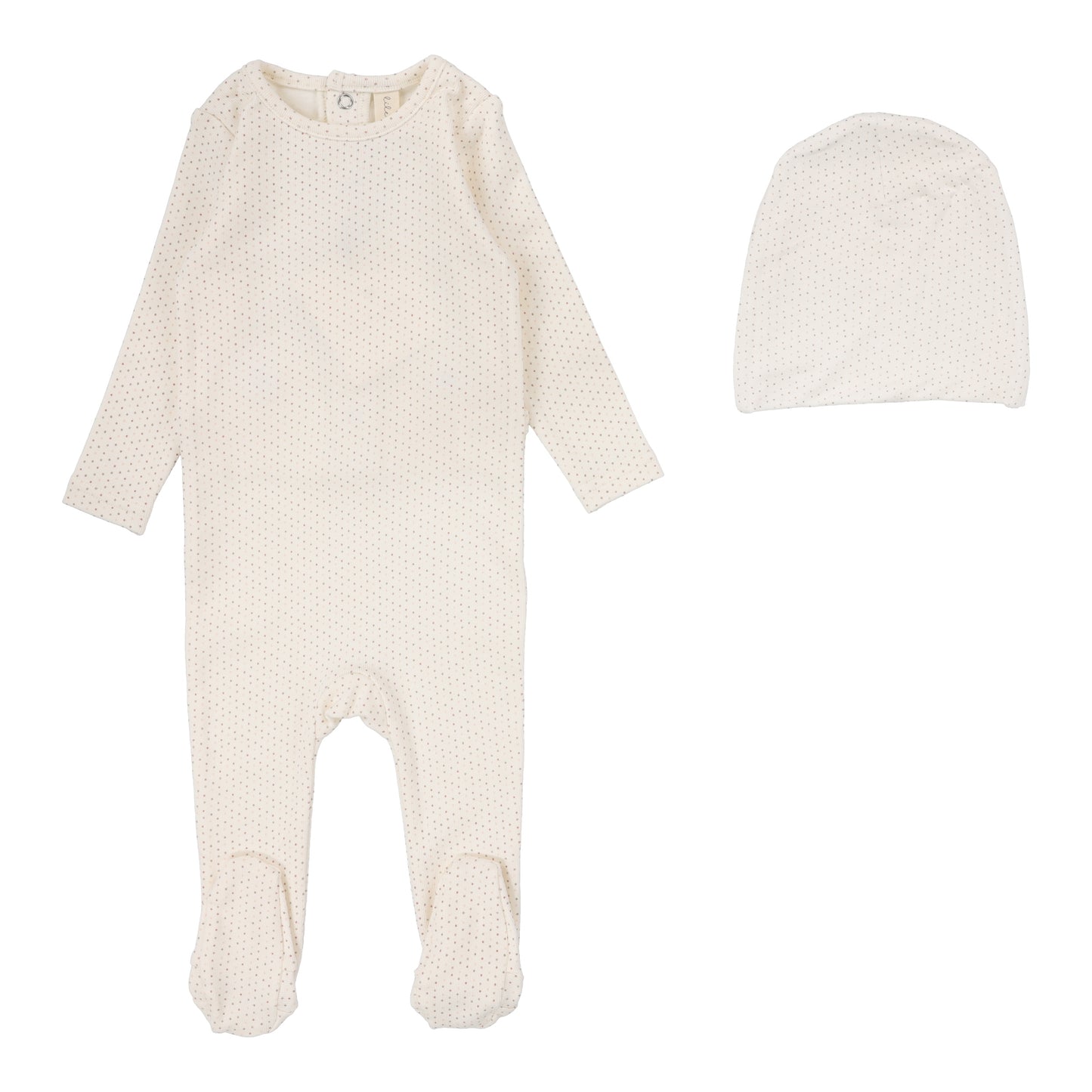 Dotted Footie Set  Cream/Pink
