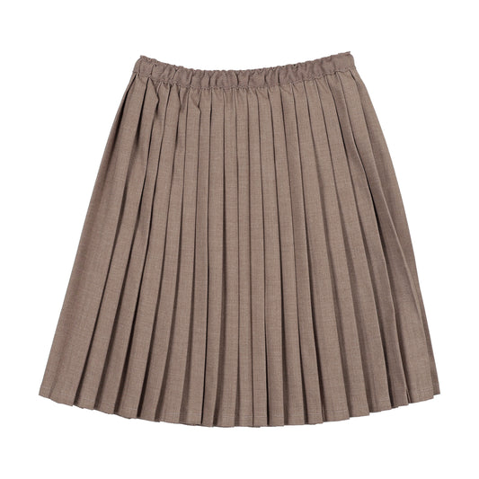 KNIFE PLEATED SKIRT- MISTY OAT