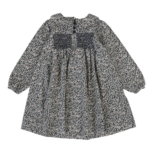 Daisy Floral Dress- Dusty Blue