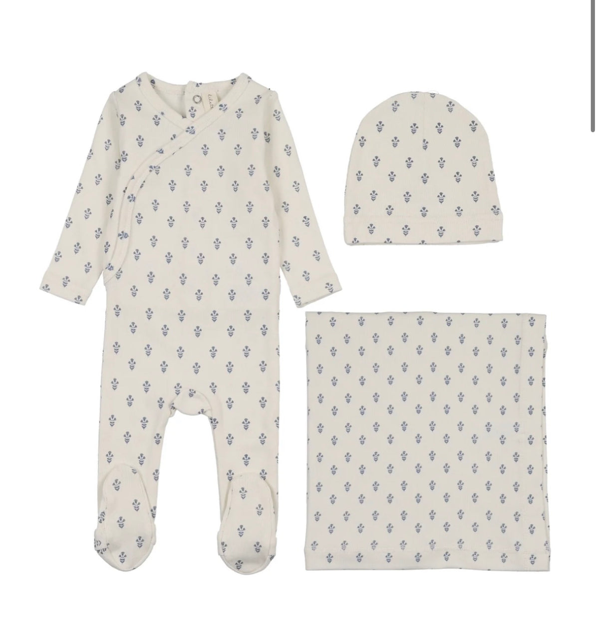 MARIGOLD LAYETTE SET- CREAM/BLUE