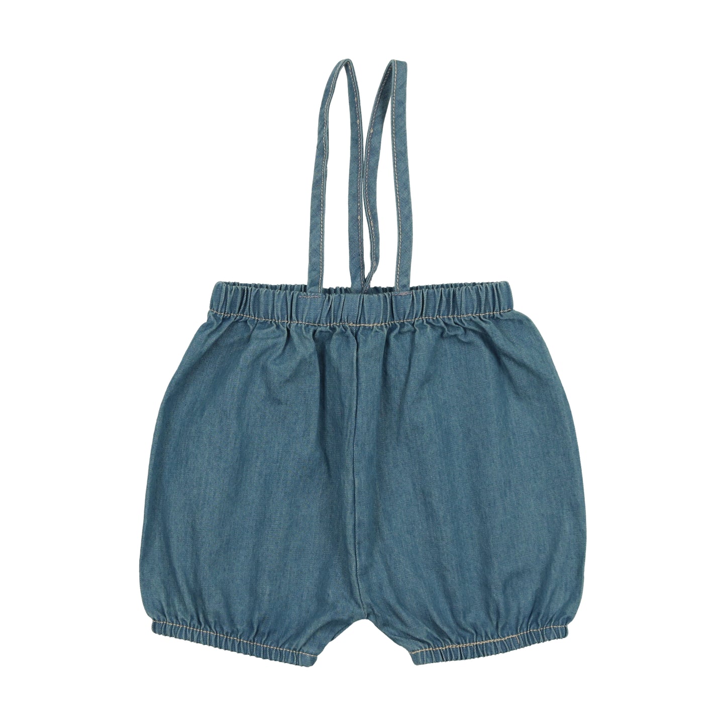 Denim Bubble Suspender Shorts