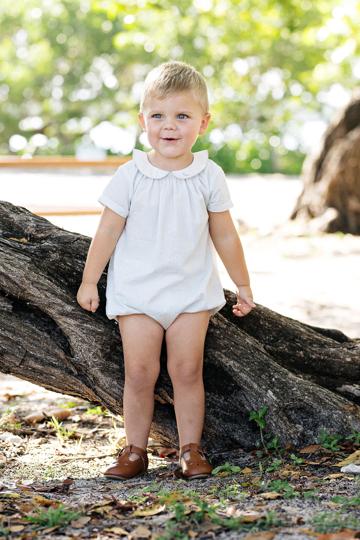 Mountain Meadow Boys Bubble Romper - Clear Blue