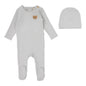 Bear Applique Layette Set  Pale Blue
