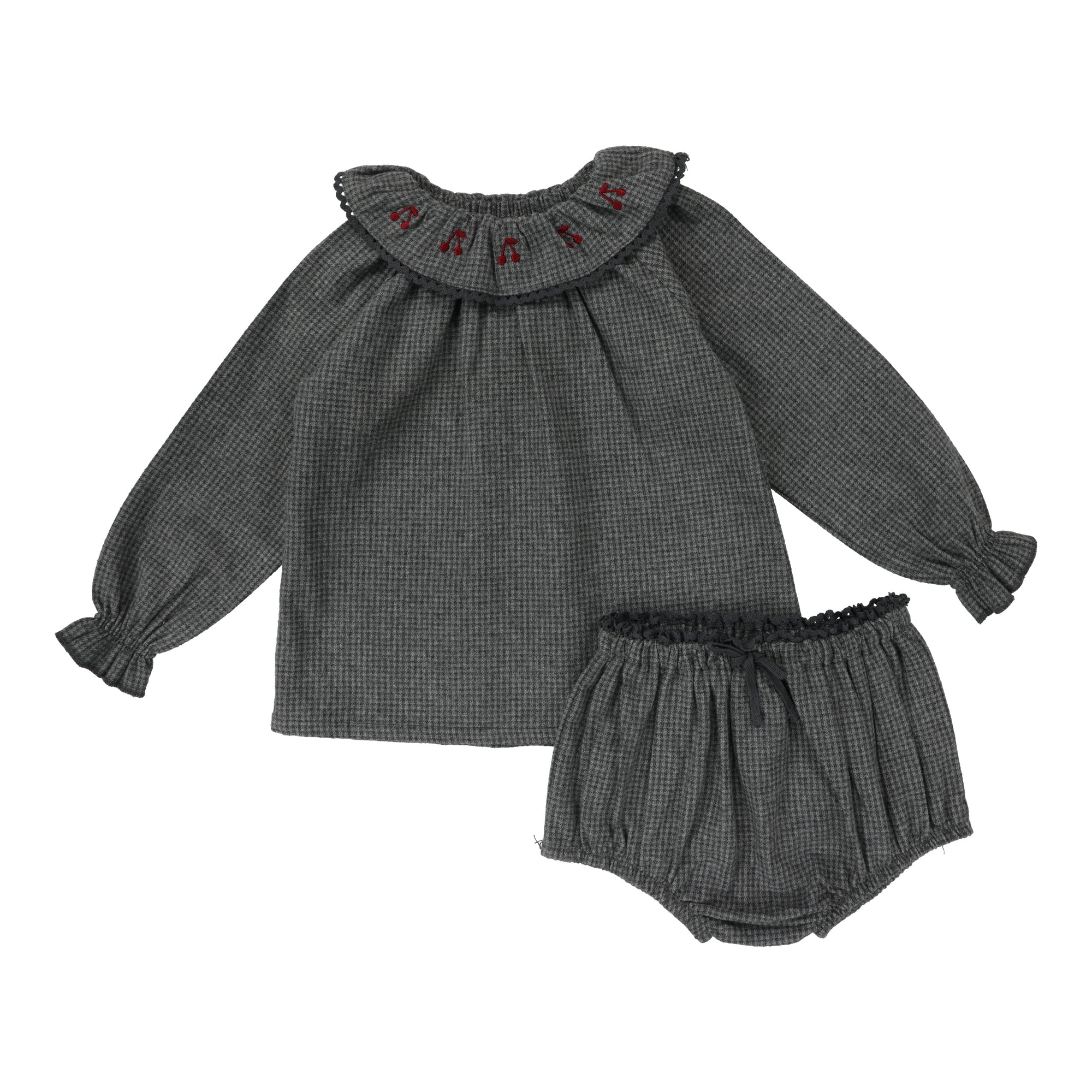 Toddler Girls Set-Grey Houndstooth