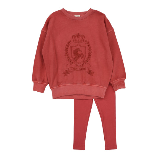 Emblem Sweatshirt Set  Mineral Red