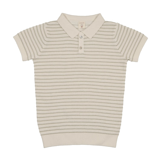 Textured Stripe Knit Polo