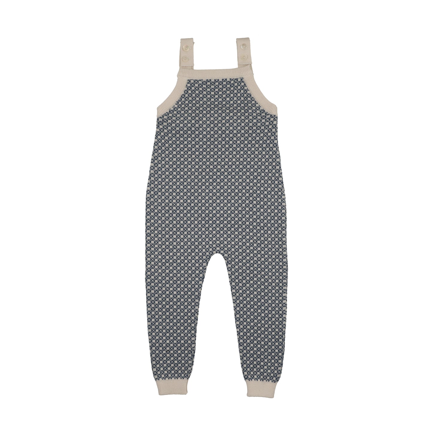 HEIRLOOM KNITS KNIT OVERALLS- BLUE/CREAM
