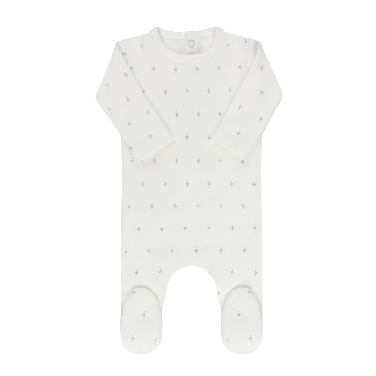 Rosebud Footie and Bonnet-Ivory Blue