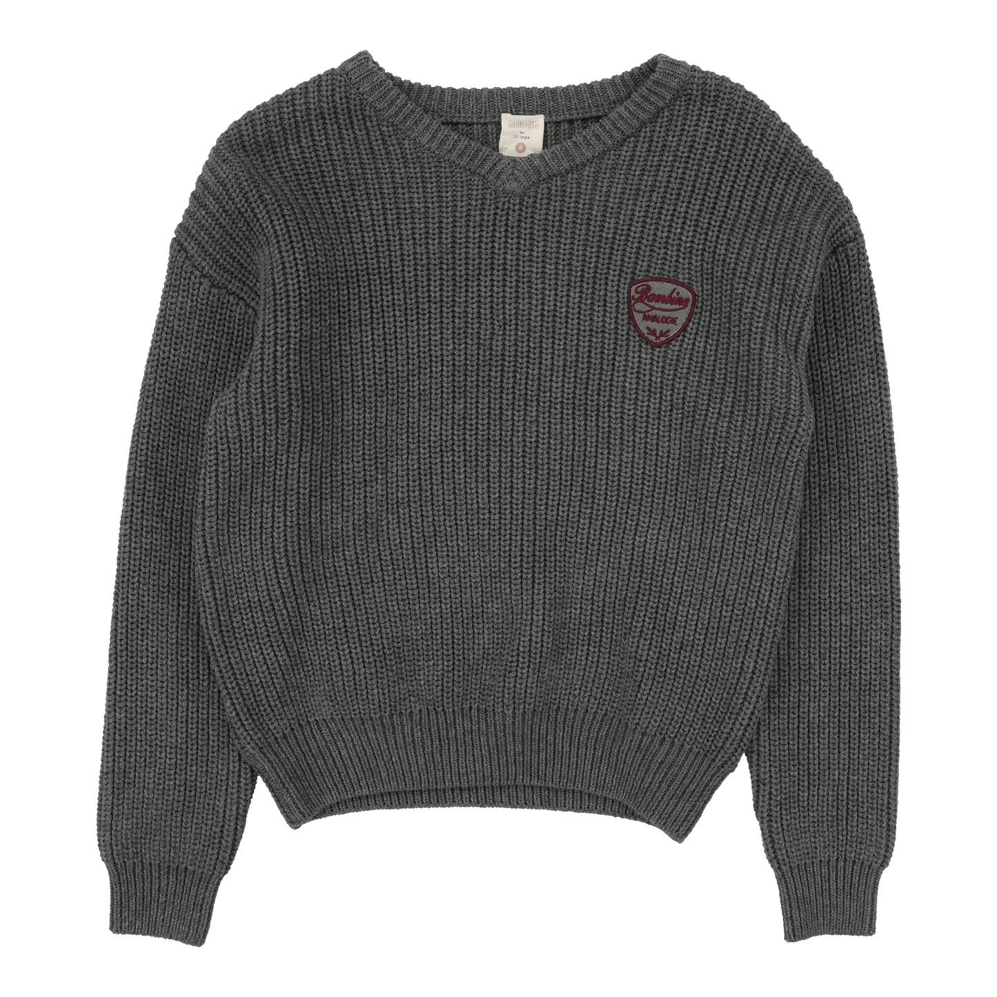 Knit VNeck Sweater  Mid Grey