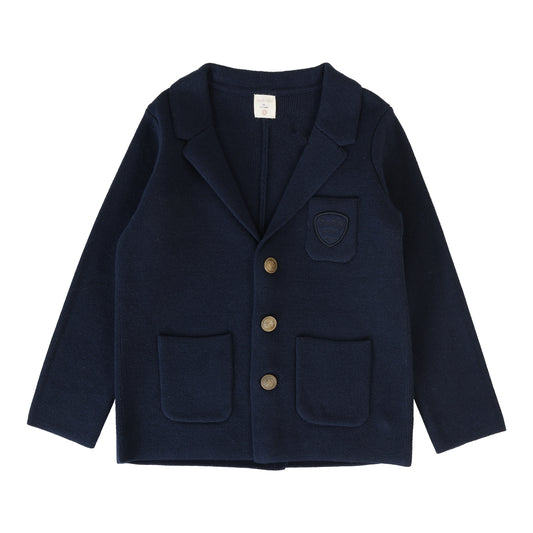 Crest Knit Blazer  Navy